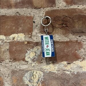 WITH JEAN LICENSE PLATE KEYCHAIN
